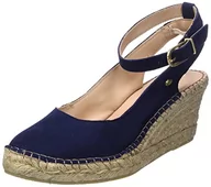 Espadryle damskie - Fred de la Bretoniere Damskie sandały FRS0177 Luxury Suede Espadryle Wedge Sandał, ciemnoniebieskie, 42 EU, granatowy, 42 EU - miniaturka - grafika 1