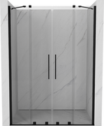 Ścianki i drzwi prysznicowe - Mexen Velar Duo drzwi prysznicowe rozsuwane 160 cm, transparent, czarne - 871-160-000-02-70 - miniaturka - grafika 1