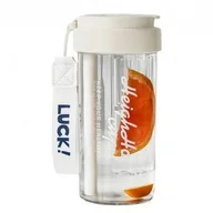 Shakery i bidony sportowe - ECARLA bidon na wodę z koszyczkiem i słomką 600ml Luck! Beżowy BD32B - miniaturka - grafika 1