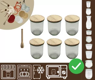 Słoiki WECK 6szt/ drewniane wieko, nabierak słoik 1l 1062ml TULIP / Wamar-Sosenka - Pojemniki kuchenne - miniaturka - grafika 1