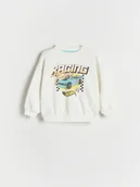 Bluzy i sweterki niemowlęce - Reserved - Bluza oversize Hot Wheels - złamana biel - miniaturka - grafika 1