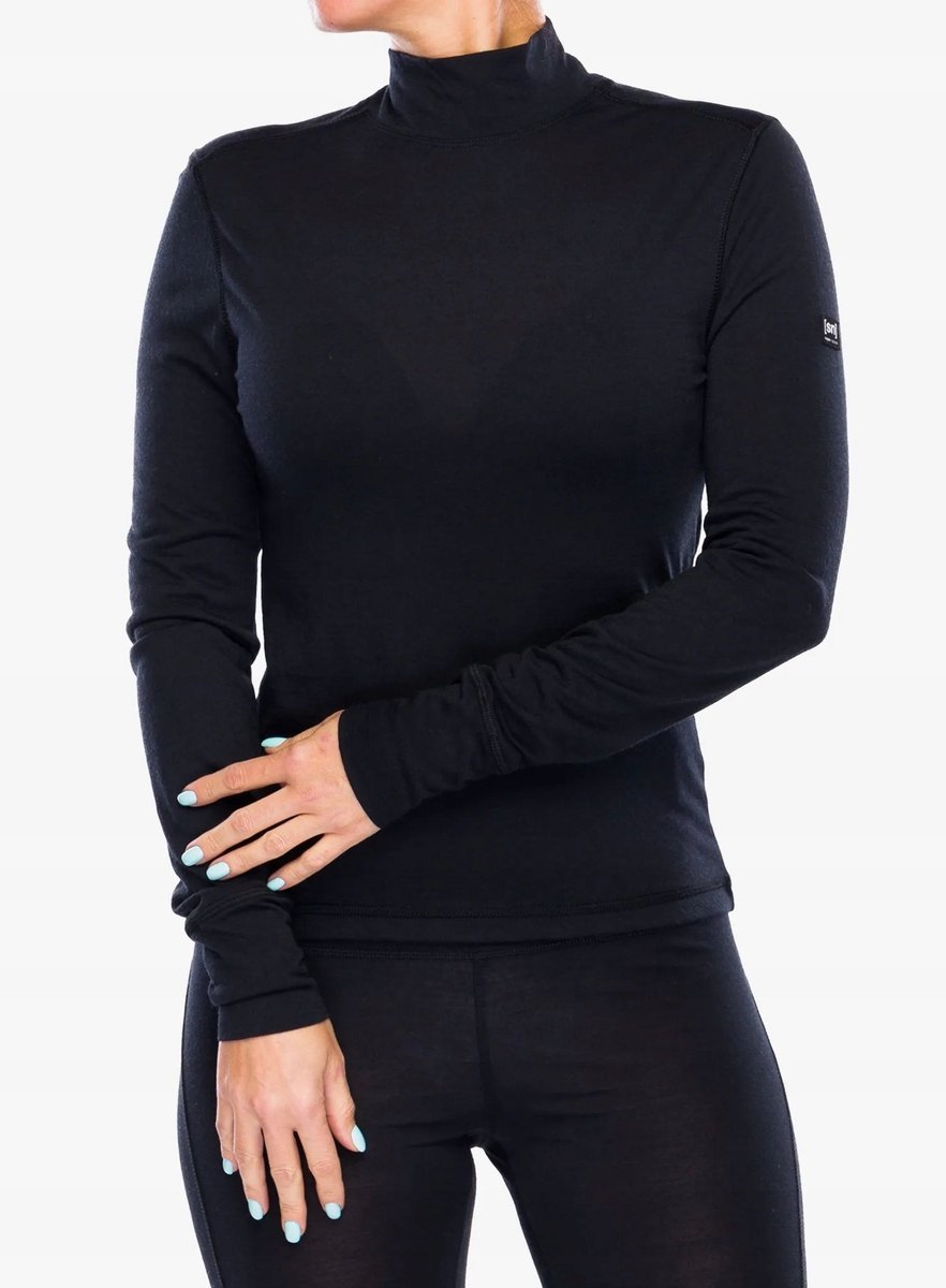 Super.natural Tundra175 Turtleneck damska bluza termoaktywna - jet black, rozmiar L