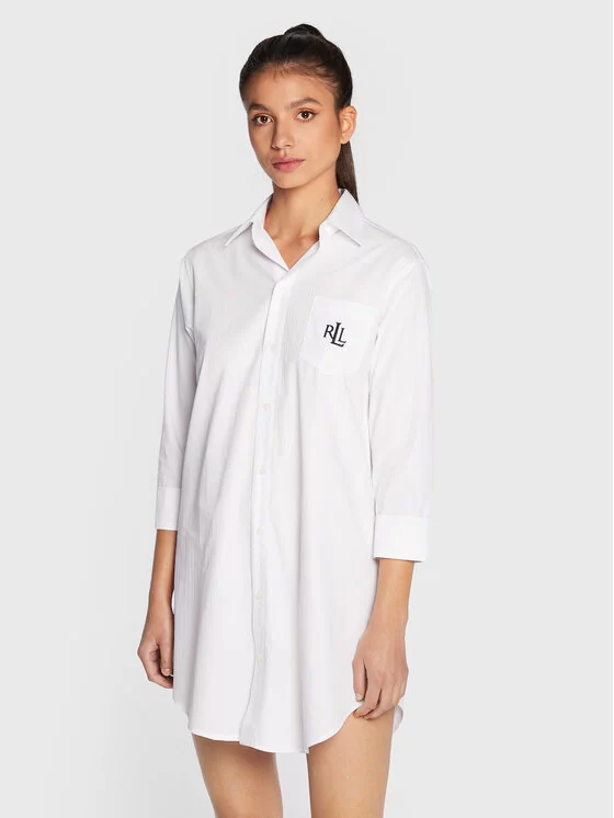 Lauren Ralph Lauren Koszula nocna I8131326 Biały Regular Fit