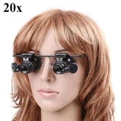 Okulary przeciwsłoneczne - Lupa Okulary Zegarmistrzowskie (powiększenie soczewki 10x/20x) + Doświetlenie 2x LED. - miniaturka - grafika 1