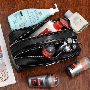 Beltimore kosmetyczka męska Skórzana saszetka czarna J46 - Kosmetyczki, organizery i kuferki - miniaturka - grafika 2