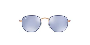 Ray-Ban Junior, kwadratowe okulary przeciwsłoneczne RJ9541sn dla dzieci, Miedziany top niebieski/niebieski Flash srebrny, 44 mm - Akcesoria i dodatki do ubrań dla dzieci - miniaturka - grafika 1