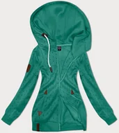 Bluzy damskie - Rozpinana bluza damska ze ściągaczami turkusowa (2306) - 6&8 Fashion - miniaturka - grafika 1