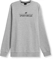 Bluzy męskie - Bluza męska 4F AW23TSWSM692 - szary melanż 3XL - miniaturka - grafika 1