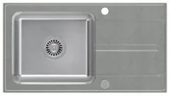 Zlewozmywaki - QUADRON Zlewozmywak RALPH 111 szary, stal szczotkowana z zaślepką FUS_R7843SZ - miniaturka - grafika 1