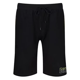 DKNY Spodenki męskie w kolorze czarnym z nadrukiem biodra, kontrastowe kieszenie i nieformalne liny marki, czarny, XL - Spodenki męskie - miniaturka - grafika 1