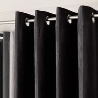 Zasłony - Zasłona welurowa gotowa na przelotkach, rozmiar 140x250 cm, kolor antracytowy - miniaturka - grafika 1