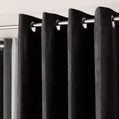 Zasłony - Zasłona welurowa gotowa na przelotkach, rozmiar 140x250 cm, kolor antracytowy - miniaturka - grafika 1