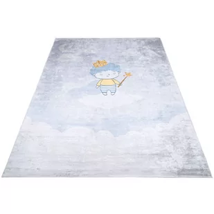 Jasnoniebieski dywan dziecięcy z małym księciem - Puso 3X - Dywany dla dzieci - miniaturka - grafika 1