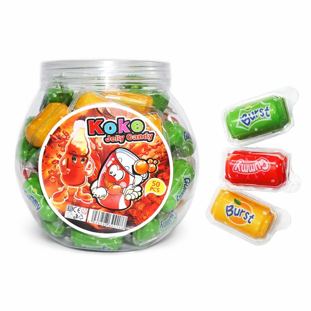KOKE JELLY CANDY PIANKOWE ŻELKI Z PŁYNNYM NADZIENIEM (10G) 50 SZT