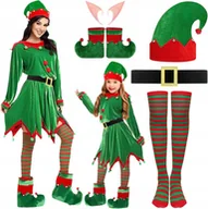Stroje karnawałowe - PRZEBRANIE ELF ZESTAW KOSTIUMOWY ELFA STRÓJ BOŻONARODZENIOWY ROZMIAR 120cm - miniaturka - grafika 1