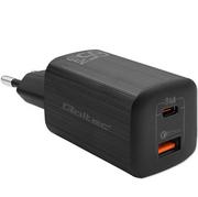 Ładowarki do telefonów - Qoltec Ładowarka sieciowa 65W GaN ULTRA | USB-C PD | USB QC | Czarna - miniaturka - grafika 1