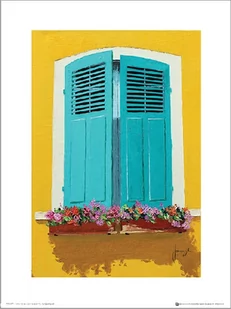 Plakat, Jean-Marc Janiaczyk Blue Shutters Flowerbox, 30x40 cm - Plakaty - miniaturka - grafika 1