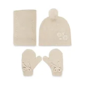 Czapki dla dzieci - Komplet czapka, komin i rękawiczki Mayoral 10019 Beżowy - miniaturka - grafika 1