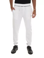 Spodenki męskie - BOSS Męskie Spodnie Tracksuit Mieszane Bawełniane Spodnie dresowe z Haftowanym Logo, Biały 100, XL - miniaturka - grafika 1