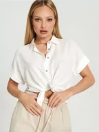 Koszule damskie - Sinsay - Koszula z krótkim rękawem - biały - miniaturka - grafika 1