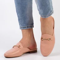 Klapki i japonki damskie - Różowe klapki damskie z zakrytymi palcami Vinceza 17200 - miniaturka - grafika 1