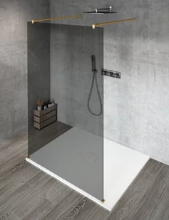 GELCO Kabina prysznicowa przyścienna VARIO GOLD WALK IN 110x200 szkło dymione z powłoką Coated Glass GX1311GX2216 - Kabiny prysznicowe - miniaturka - grafika 1