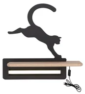 Lampy ścienne - Candellux Lampka kinkiet LED 5W Cat Kids czarny 21-84439 - miniaturka - grafika 1