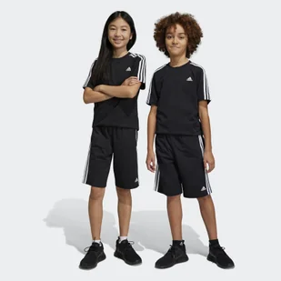 Essentials 3-Stripes Knit Shorts - Odzież sportowa dziecięca - miniaturka - grafika 1
