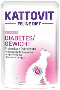 Kattovit Diabetes/Gewicht łosoś 85g saszetka - Mokra karma dla kotów - miniaturka - grafika 1