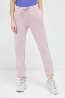 Spodnie damskie - Napapijri spodnie dresowe bawełniane kolor różowy gładkie - grafika 1