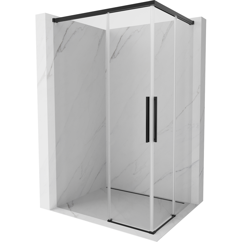 Mexen Rox Duo kabina prysznicowa rozsuwana 90 x 75 cm, transparent, czarna - 8C2D-090-075-70-00