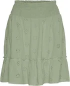Spódnice - VERO MODA ZIELONA BAWEŁNIANA SPÓDNICA Z HAFTEM I FALBANĄ S JQA - miniaturka - grafika 1