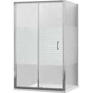 Kabiny prysznicowe - Mexen Apia kabina prysznicowa rozsuwana 140 x 80 cm, transparent/pasy, chrom - 840-140-080-01-20 - miniaturka - grafika 1