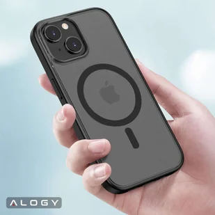 Etui matowe Alogy MagCase do MagSafe obudowa z pierścieniem magnetycznym do Apple iPhone 14 Czarne - Etui i futerały do telefonów - miniaturka - grafika 7