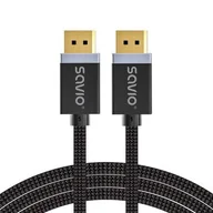 Kable - SAVIO KABEL DISPLAYPORT M - DISPLAYPORT M, V1.4, 3M, CZARNY, CL-176 - miniaturka - grafika 1