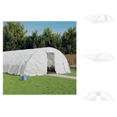 Szklarnie ogrodowe - vidaXL Szklarnia z ramą stalową biała 90 m² 18x5x2,3 m - Szklarnie - miniaturka - grafika 1