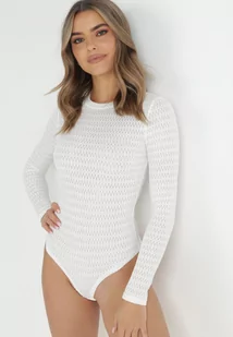 Białe Body Ażurowe z Długim Rękawem Sedellel - Body - miniaturka - grafika 1
