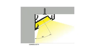 Profil aluminiowy led Corner14 kąt 30/60 stopni biały lakierowany kątowy narożny do taśmy led 12mm rgbw TOPMET LUX06240 /2m/ - Akcesoria do oświetlenia - miniaturka - grafika 1