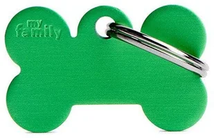 Zawieszka Adresówka Identyfikator z grawerem dla psa i kota zielona kość S - Odblaski i adresówki - miniaturka - grafika 1