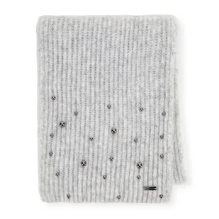 Damski szalik z ozdobnymi akcentami szary - Apaszki i szaliki damskie - miniaturka - grafika 1