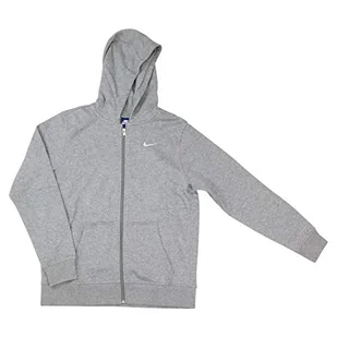 Nike chłopięca bluza z kapturem z zamkiem błyskawicznym na całej długości, szary (Dark Grey Heather/White), rozm. L - Bluzy dla chłopców - miniaturka - grafika 1