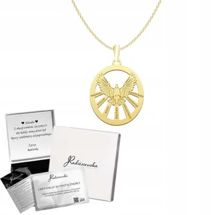 Złoty Naszyjnik z Duchem Świętym Bierzmowanie Prezent GRAWER GRATIS - Wisiorki - miniaturka - grafika 1