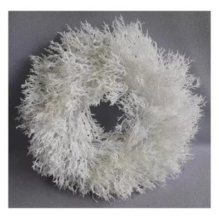 Wieniec dekoracyjny Sario, biały, śr. 30 cm - Ozdoby bożonarodzeniowe - miniaturka - grafika 1