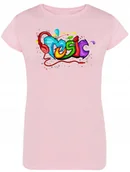 Koszulki i topy damskie - T-Shirt damski kolorowy nadruk MUSIC r.XL - miniaturka - grafika 1