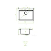 Zlewozmywaki - Laveo Tau Zlewozmywak granitowy jednokomorowy 50x60 cm beż SBT_4106 - miniaturka - grafika 1