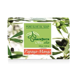 MACROVITA OLIVE-ELIA mydło z czystej oliwy z oliwek PAPAJA-MANGO 100g - Mydła - miniaturka - grafika 1
