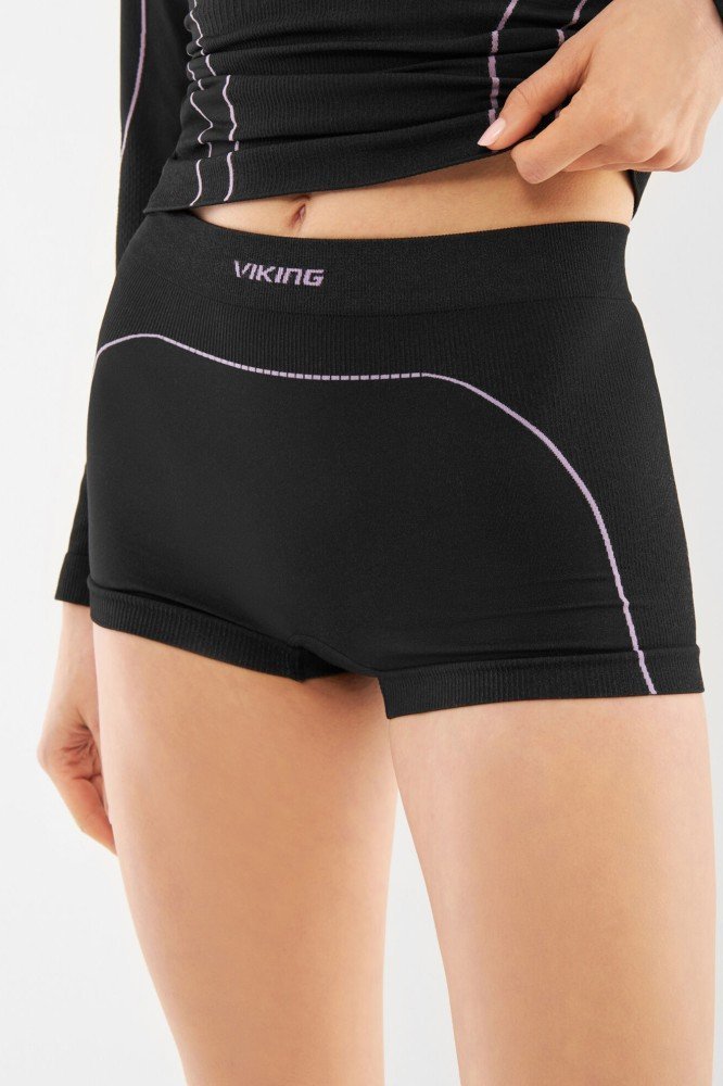 Bokserki damskie termoaktywne Viking Etna 2.0 Boxers Bamboo 0948 czarno-fioletowy XXL