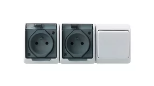 LEDart ELEKTRO - PLAST podwójne 2 x 2P + Z + włącznik schodowy 2 x 2P + Z HERMES biały ELEKTRO - PLAST - Wyłączniki światła i elektryczne - miniaturka - grafika 1