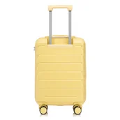 Walizki - 14„/19” 2-częściowy zestaw walizek ABS z zamkiem szyfrowym i kosmetyczką 14" (żółty) - miniaturka - grafika 1