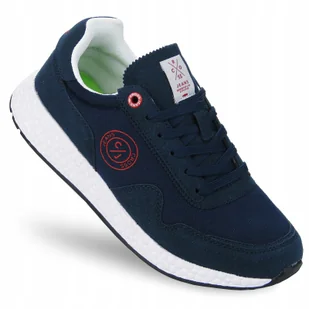 Buty męskie sneakersy sportowe wiosna Cross Jeans granatowe FF1R4009 44 - Sneakersy męskie - miniaturka - grafika 1